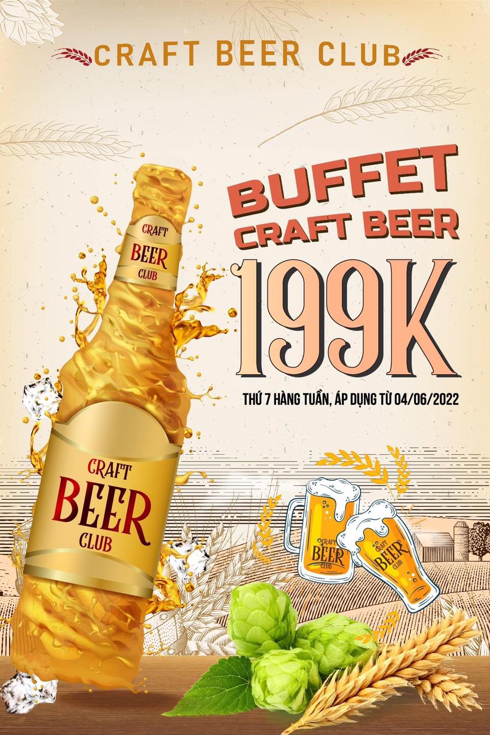Chương trình khuyến mại Mùa Đông Tháng Lễ Hội Bia Buffe Bia Thủ công 199k